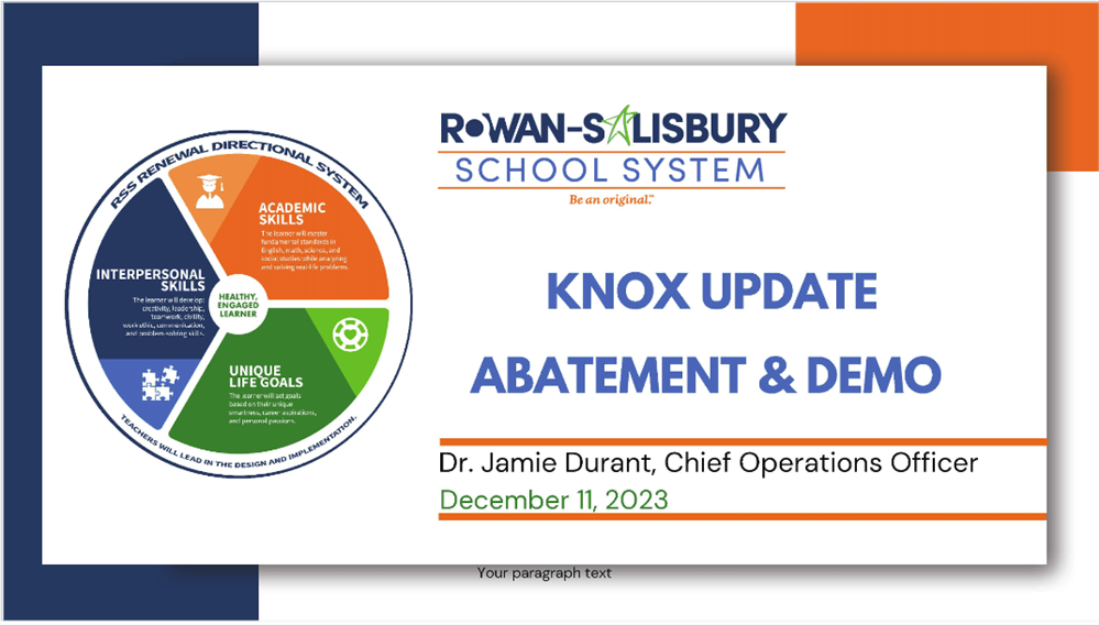 Knox Construction Update to BOE 12.11.23